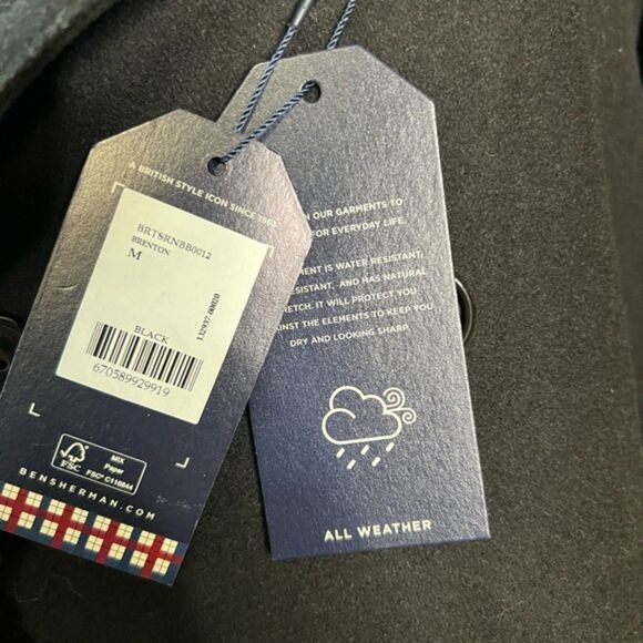 Ben Sherman Men’s Brenton Double-Breasted Overcoat – Black, Size M - Picture 5 of 9